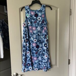 LOFT Outlet Floral Dress in Blue and White
